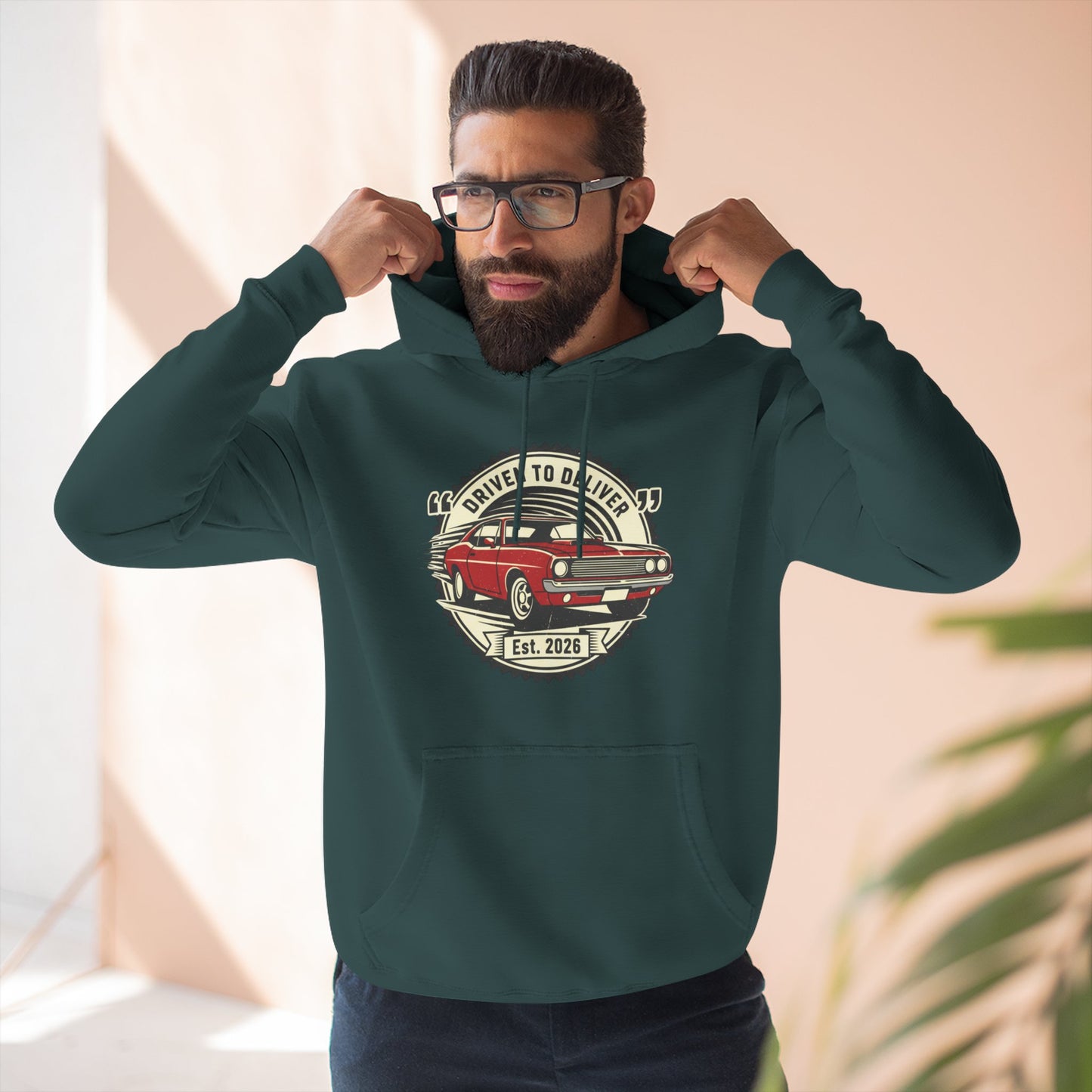 Classic Muscle Car Hoodie - Vintage Automotive Pullover | Driven to Deliver