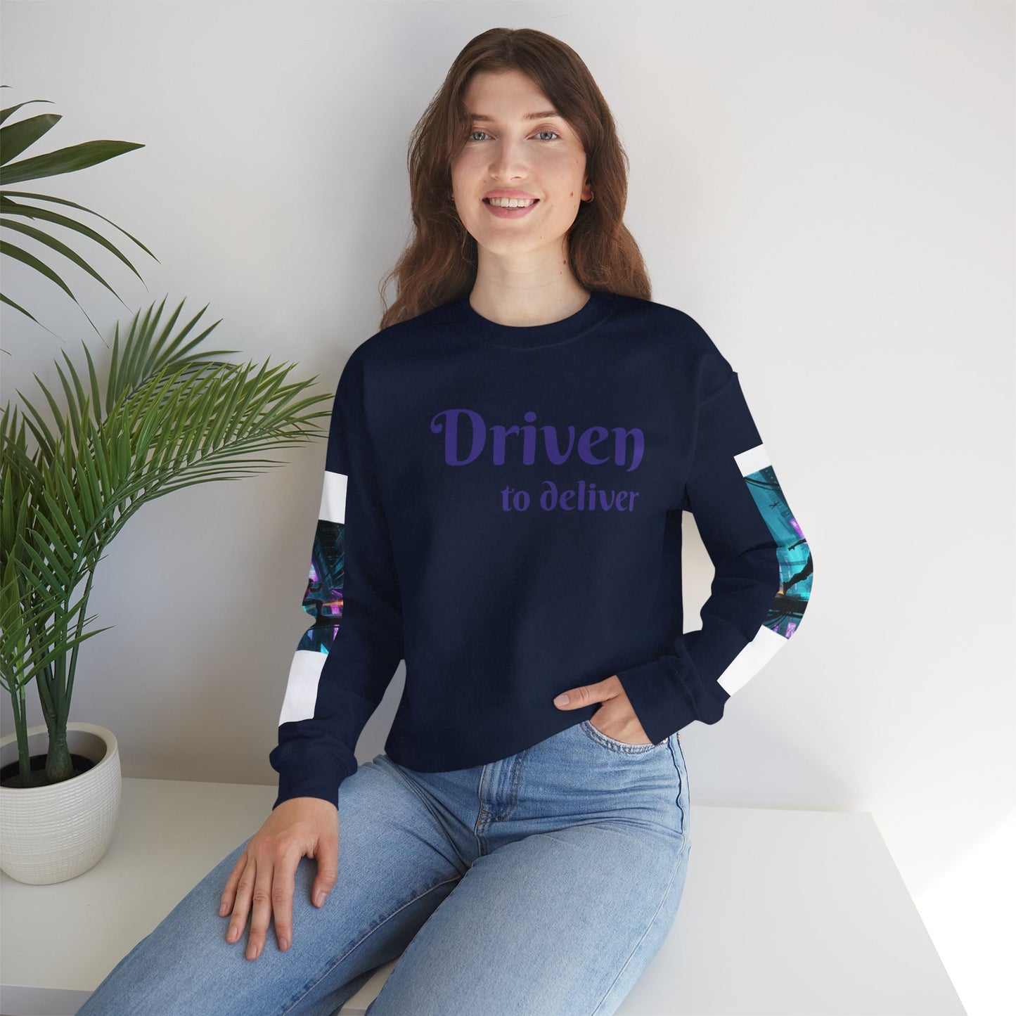 Cyberpunk Cityscape Graphic Sweatshirt - Neon Dystopian Streetwear | Driven to Deliver Co