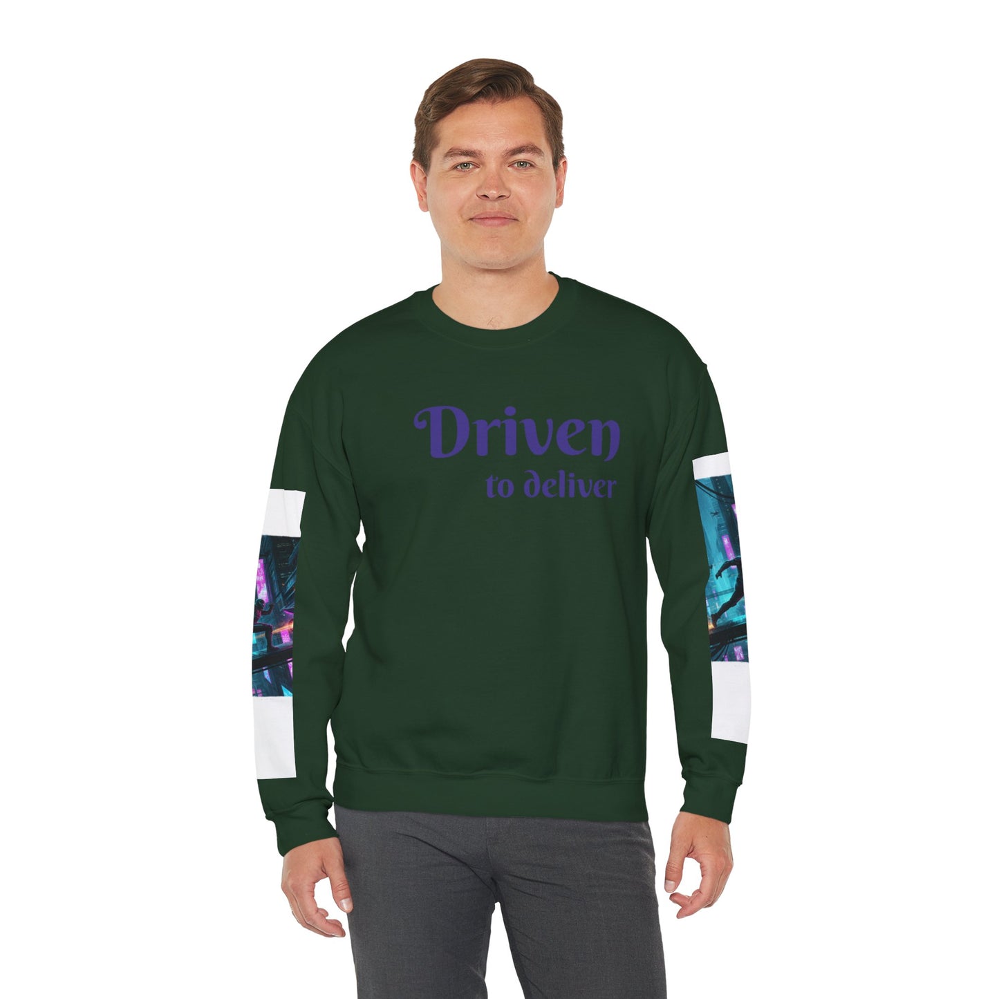 Cyberpunk Cityscape Graphic Sweatshirt - Neon Dystopian Streetwear | Driven to Deliver Co