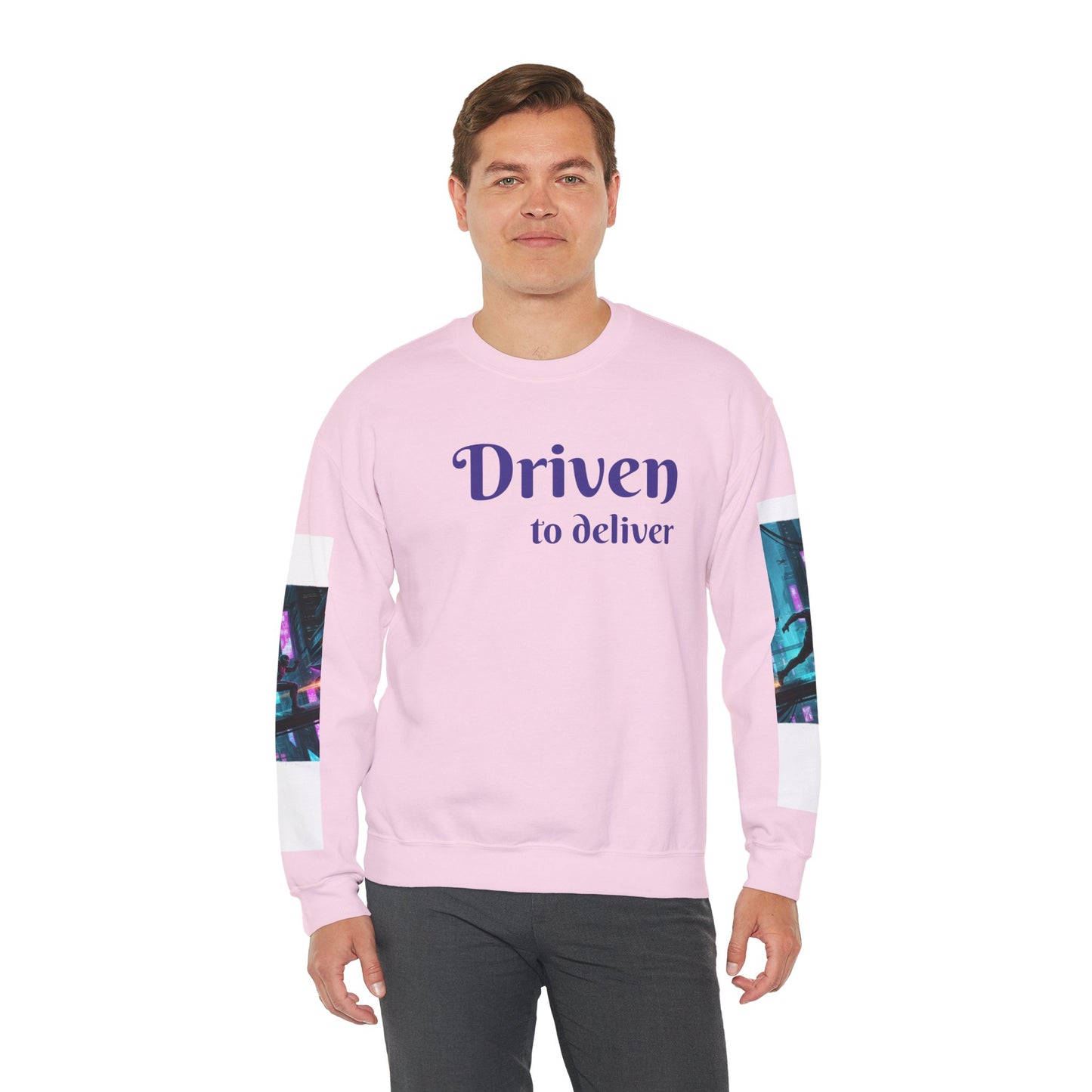 Cyberpunk Cityscape Graphic Sweatshirt - Neon Dystopian Streetwear | Driven to Deliver Co