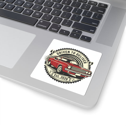 Vintage Muscle Car Sticker | Retro Auto Decal | Driven to Deliver Co