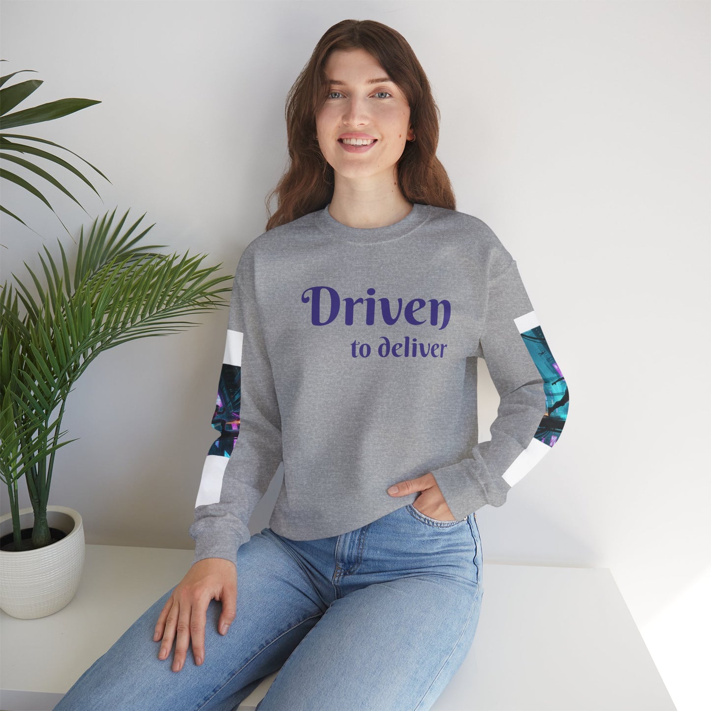 Cyberpunk Cityscape Graphic Sweatshirt - Neon Dystopian Streetwear | Driven to Deliver Co