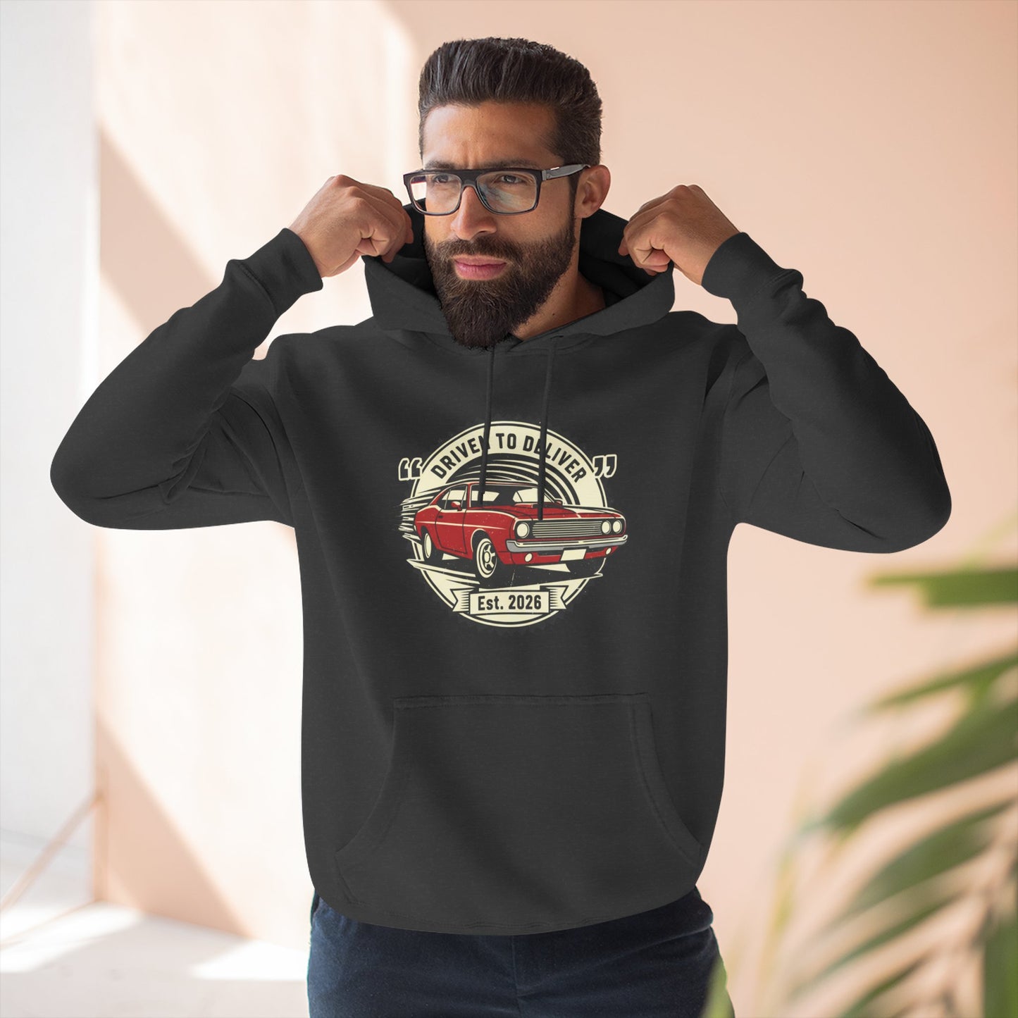 Classic Muscle Car Hoodie - Vintage Automotive Pullover | Driven to Deliver
