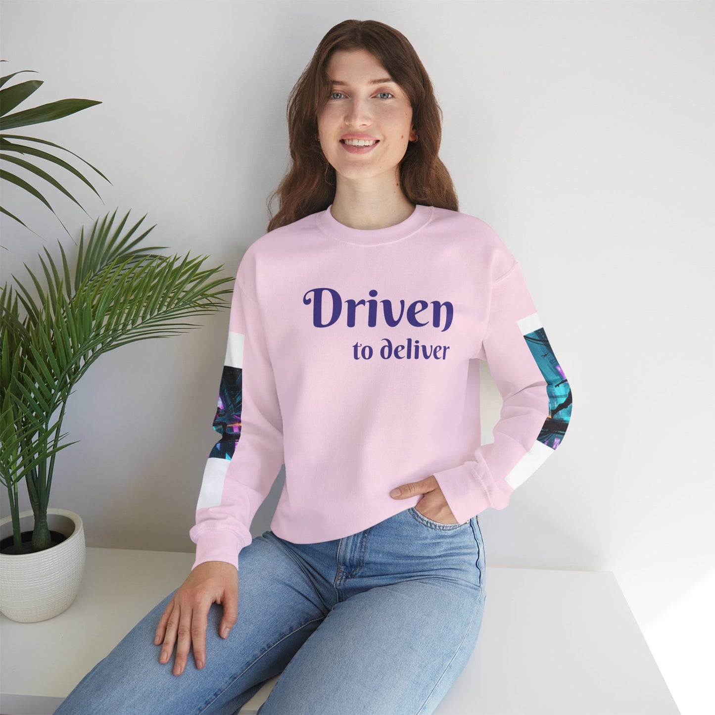 Cyberpunk Cityscape Graphic Sweatshirt - Neon Dystopian Streetwear | Driven to Deliver Co