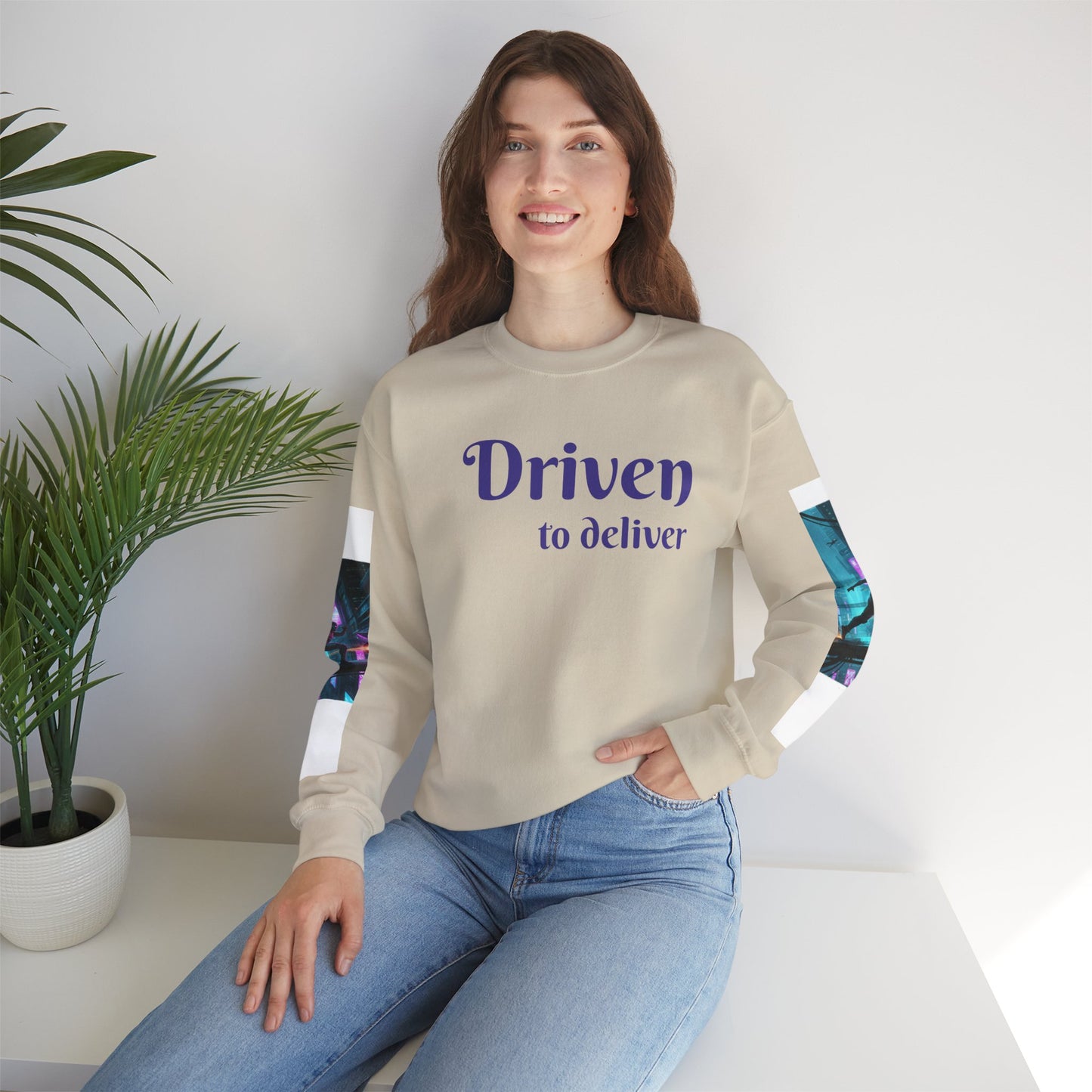 Cyberpunk Cityscape Graphic Sweatshirt - Neon Dystopian Streetwear | Driven to Deliver Co