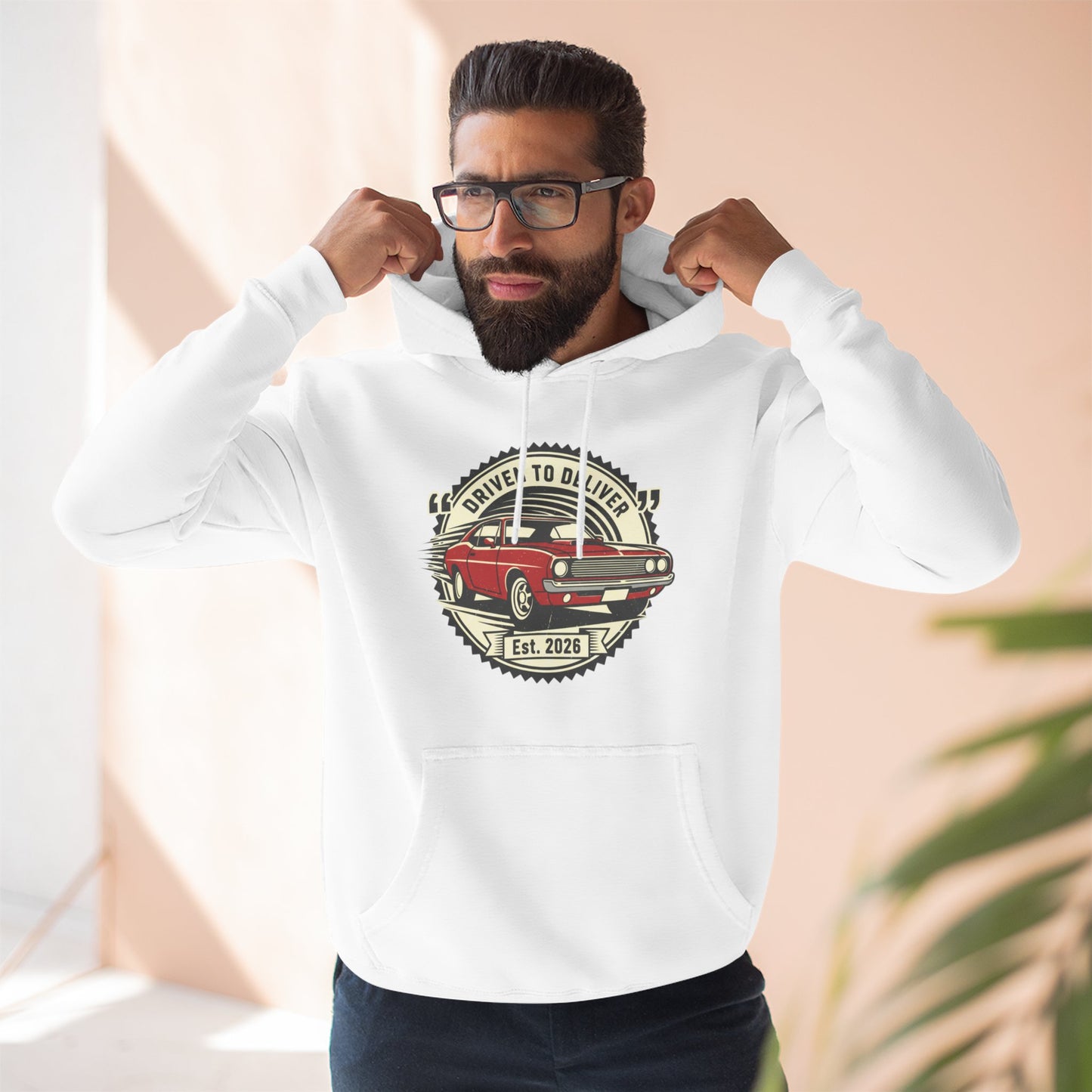 Classic Muscle Car Hoodie - Vintage Automotive Pullover | Driven to Deliver