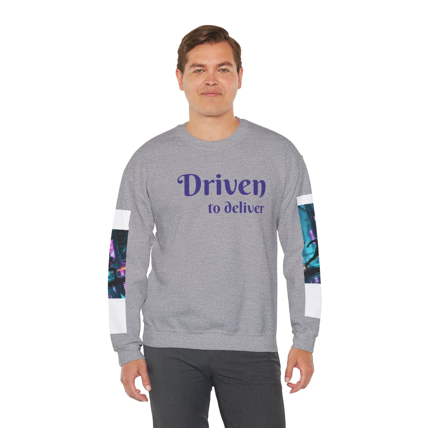 Cyberpunk Cityscape Graphic Sweatshirt - Neon Dystopian Streetwear | Driven to Deliver Co