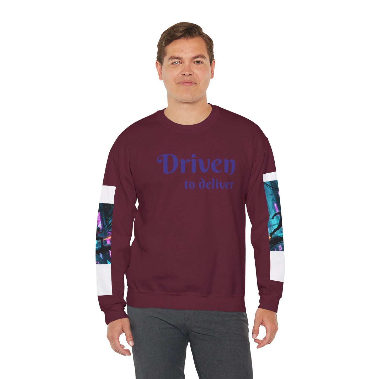 Cyberpunk Cityscape Graphic Sweatshirt - Neon Dystopian Streetwear | Driven to Deliver Co