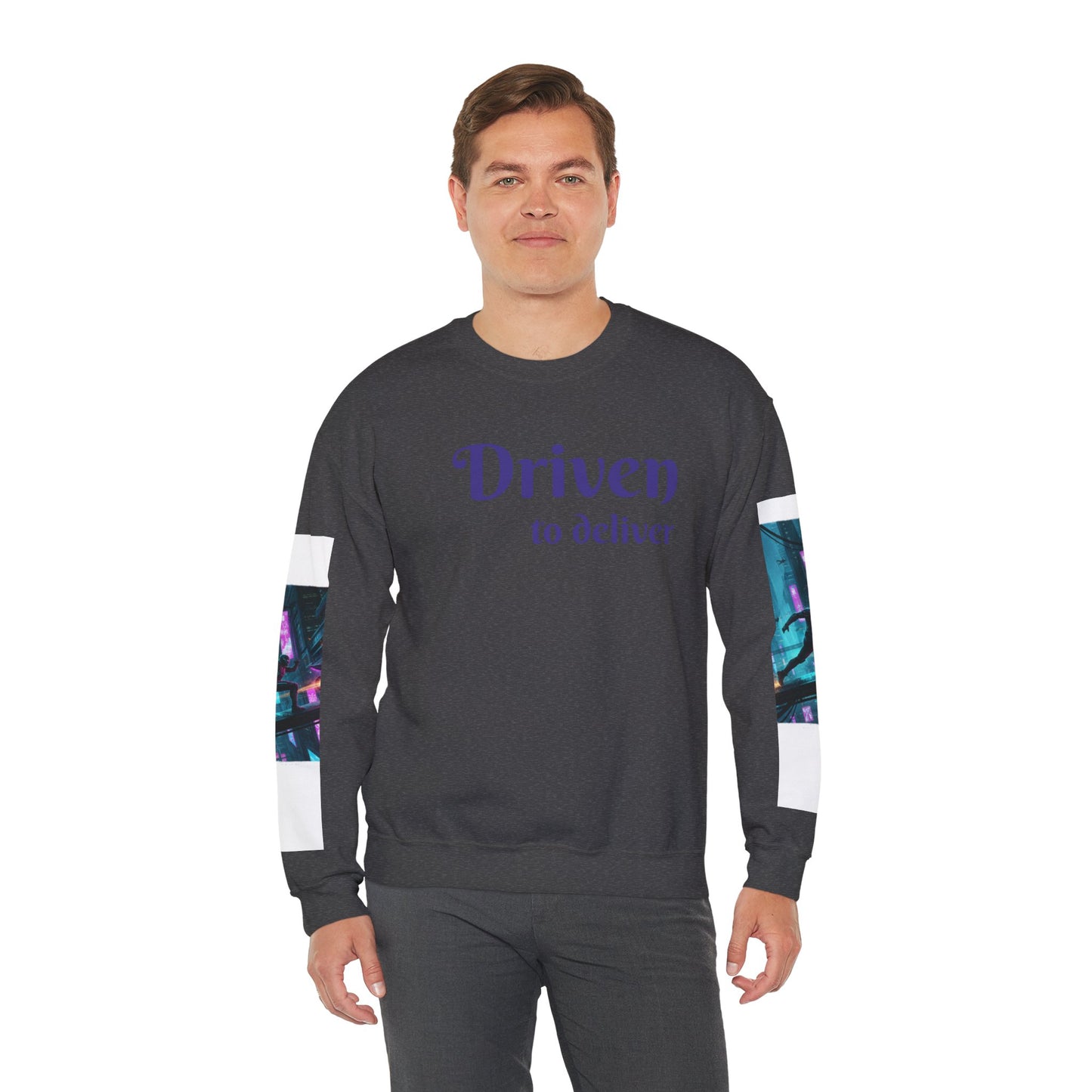 Cyberpunk Cityscape Graphic Sweatshirt - Neon Dystopian Streetwear | Driven to Deliver Co
