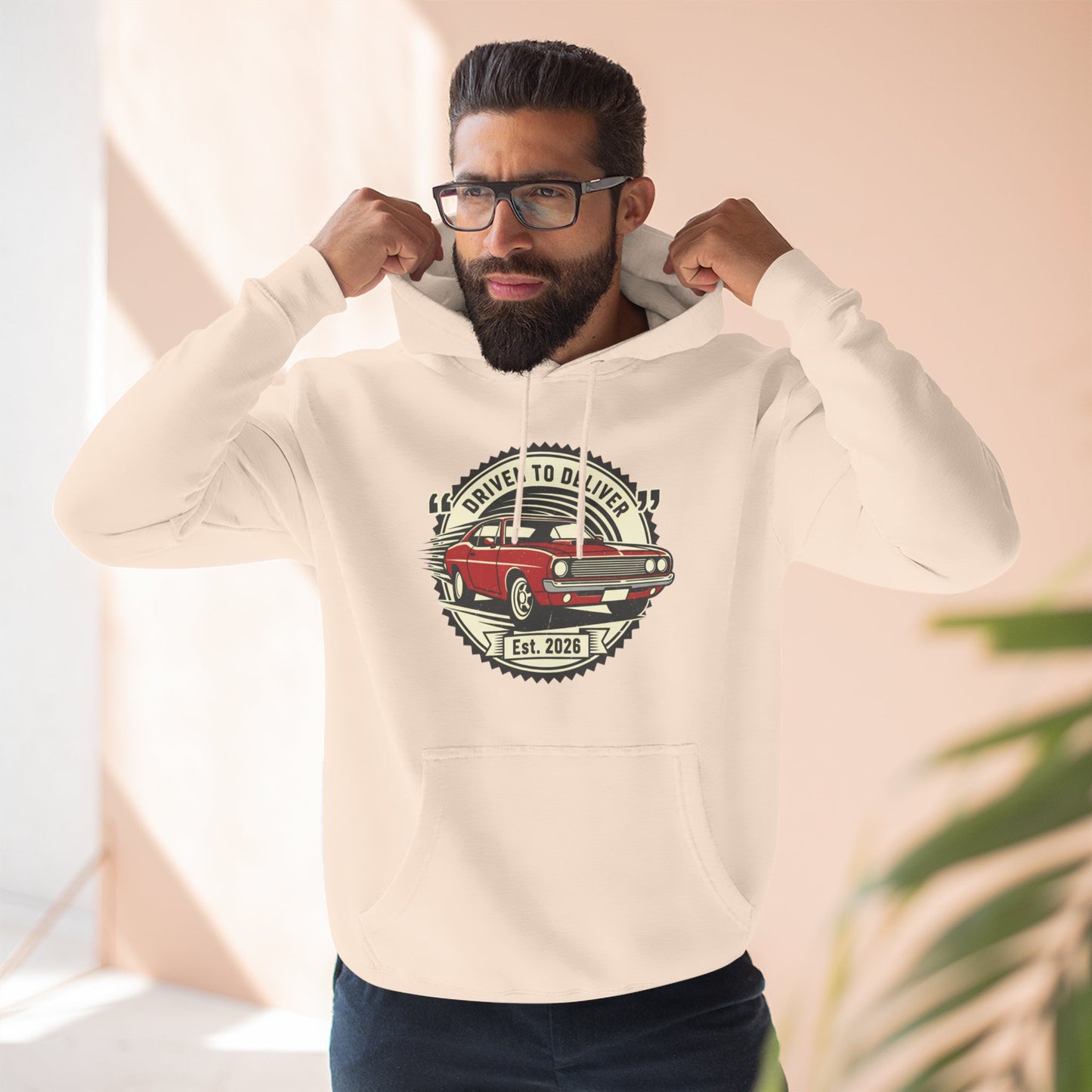 Classic Muscle Car Hoodie - Vintage Automotive Pullover | Driven to Deliver