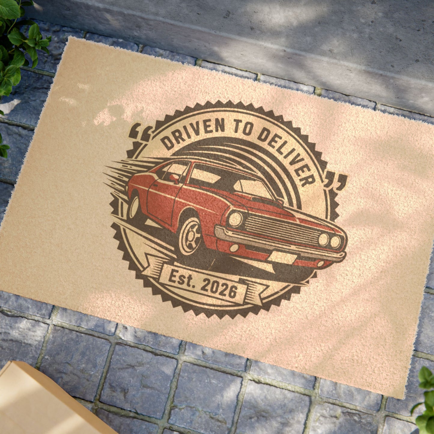 Classic Car Doormat | Vintage Automotive Welcome Mat | Driven to Deliver Co