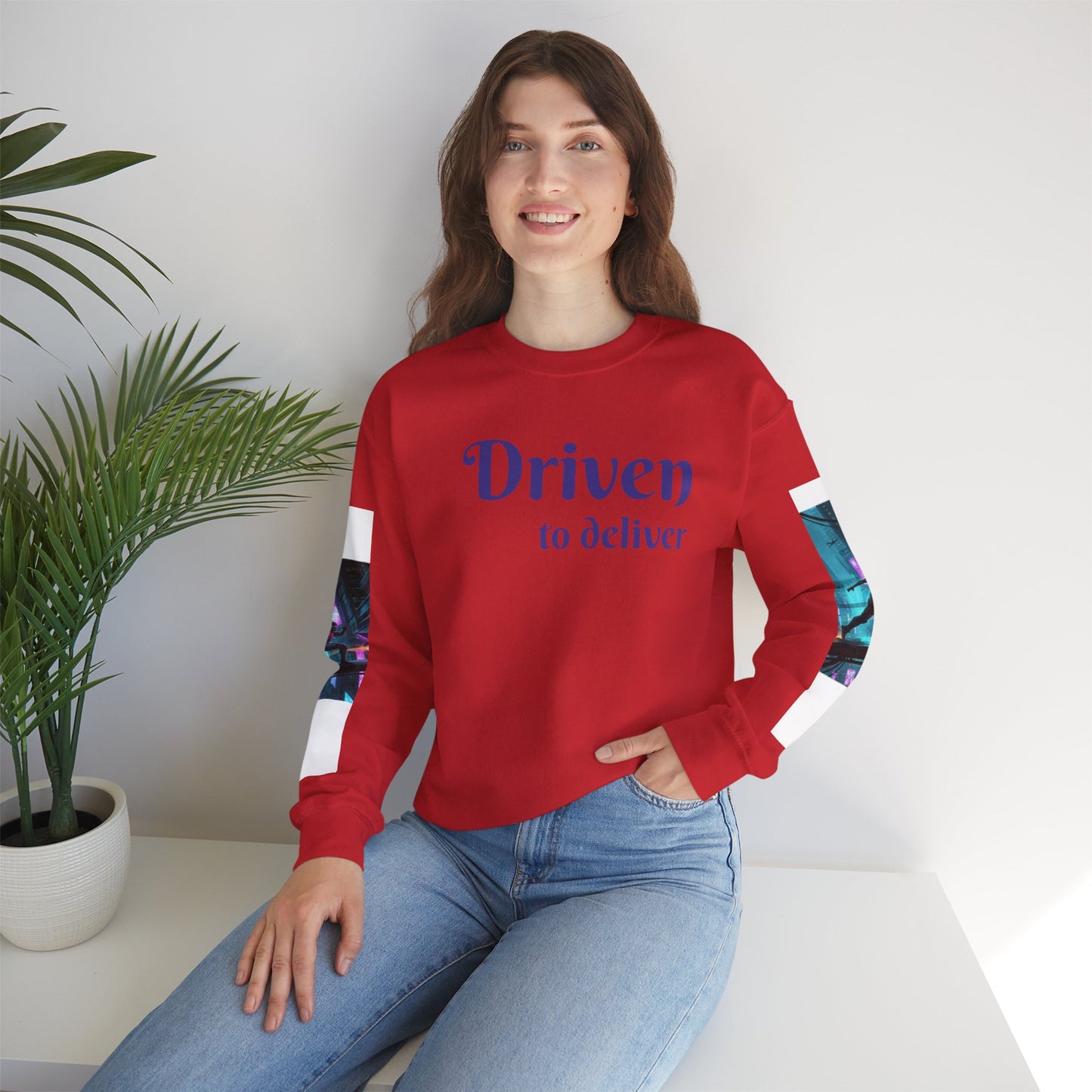 Cyberpunk Cityscape Graphic Sweatshirt - Neon Dystopian Streetwear | Driven to Deliver Co