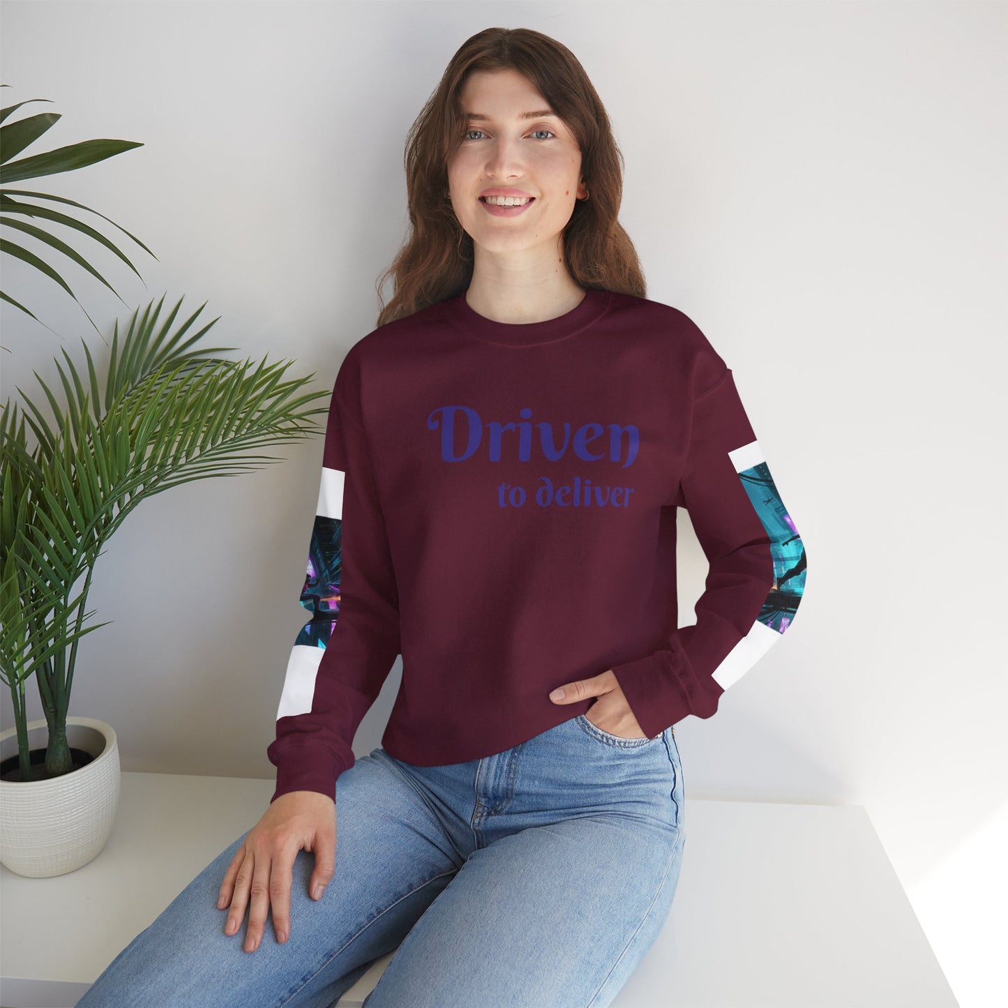 Cyberpunk Cityscape Graphic Sweatshirt - Neon Dystopian Streetwear | Driven to Deliver Co