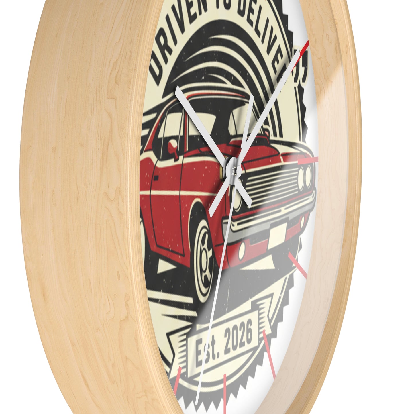Vintage Red Muscle Car Wall Clock | Driven to Deliver Co