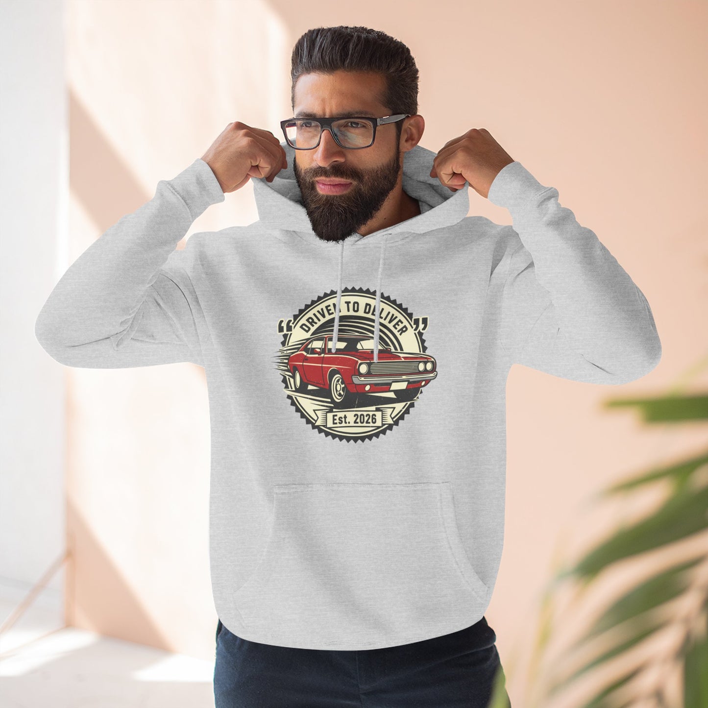 Classic Muscle Car Hoodie - Vintage Automotive Pullover | Driven to Deliver
