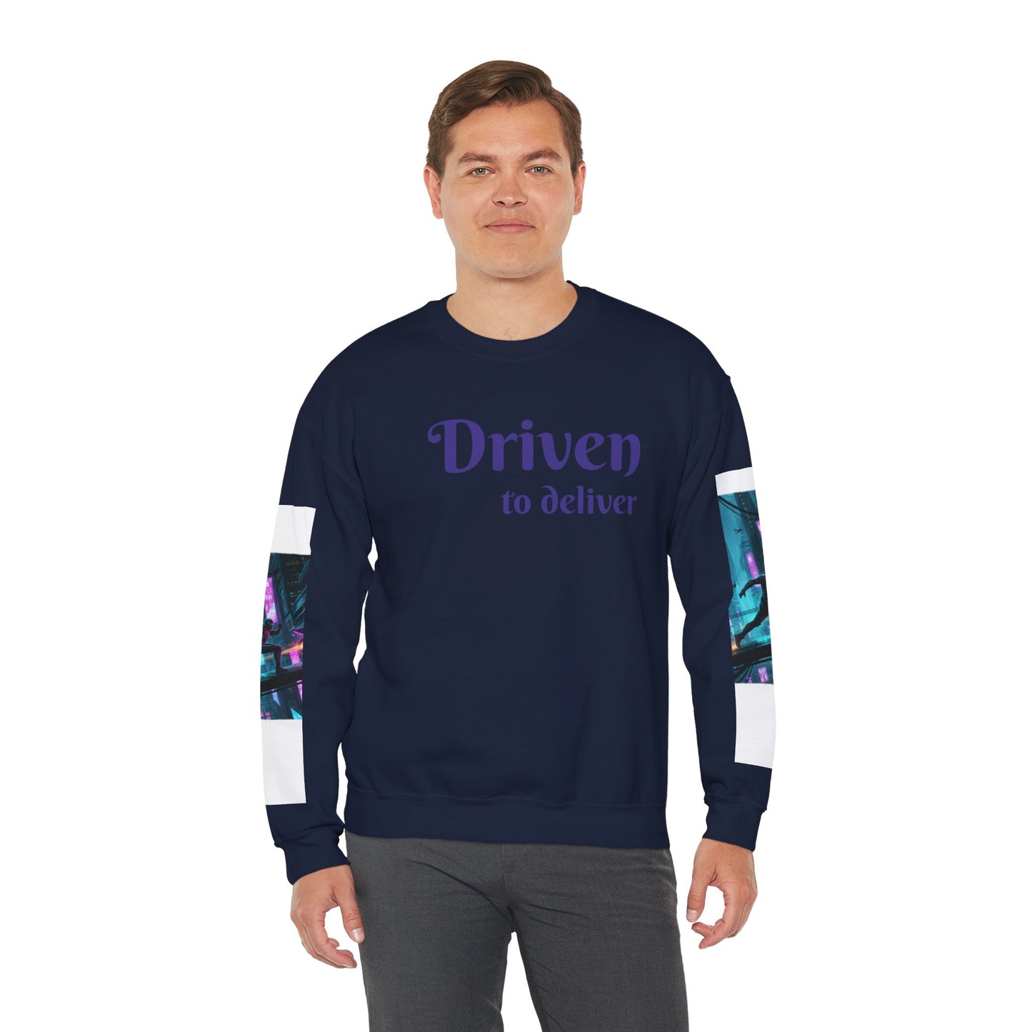 Cyberpunk Cityscape Graphic Sweatshirt - Neon Dystopian Streetwear | Driven to Deliver Co